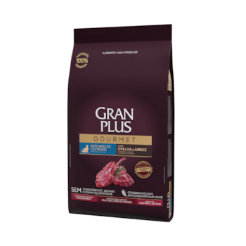 Ração GranPlus Gourmet Gatos Adultos Castrados Ovelha e Arroz 1 kg - Imagem principal