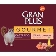 Ração GranPlus Gourmet gatos adultos castrados salmão e frango 1,0kg