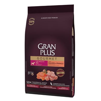 Ração GranPlus Gourmet para cães adultos mini salmão e frango 10,1kg