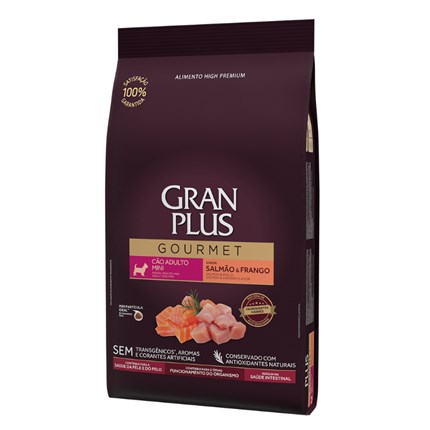 Ração GranPlus Gourmet para cães adultos mini salmão e frango 3,0kg