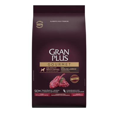 Ração GranPlus Gourmet para cães adultos raças médias e grandes ovelha e arroz 15kg