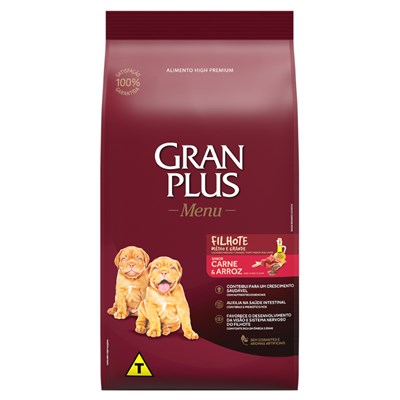 Ração Granplus Menu Cachorros Filhotes Carne e Arroz 15,0kg