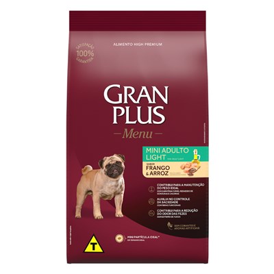 Ração GranPlus Menu Light Cachorros Pequeno-Porte Adultos Frango e Arroz 10,1kg