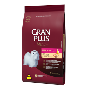 Ração Granplus Menu Mini Cães Adultos 10,1kg sabor Frango e Arroz - Imagem principal