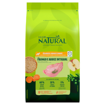 Ração Guabi Natural Cães Adultos Porte Grande e Gigante 20 kg Sabor Frango e Arroz Integral - Imagem principal