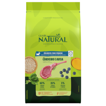 Ração Guabi Natural Cães Adultos Porte Mini e Pequeno 10,1 kg Sabor Cordeiro e Aveia - Imagem principal