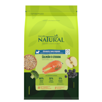 Ração Guabi Natural Cães Adultos Porte Mini e Pequeno 2,5 kg Sabor Salmão e Cevada - Imagem principal