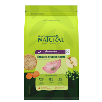 Ração Guabi Natural Cães Adultos Raças Médias 2,5 kg sabor Frango e Arroz Integral - Imagem principal