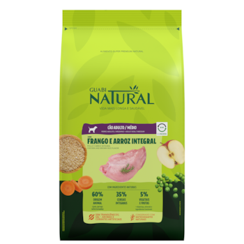 Ração Guabi Natural Cães Adultos Raças Médias 20 kg sabor Frango e Arroz Integral - Imagem principal