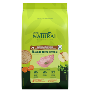 Ração Guabi Natural Cães Sênior Porte Médio e Grande 12 kg Sabor Frango e Arroz Integral - Imagem principal