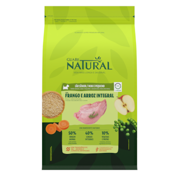 Ração Guabi Natural Cães Sênior Porte Mini e Pequeno 2,5 kg Sabor Frango e Arroz Integral - Imagem principal