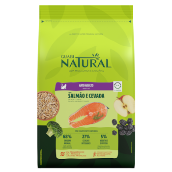 Ração Guabi Natural Gatos Adultos 7,5 kg Sabor Salmão e Cevada - Imagem principal
