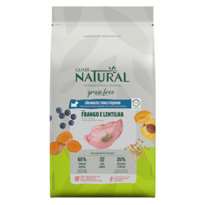 Produto Ração Guabi Natural Grain Free cachorros adultos raças mini e pequenos frango e lentilha 10,1kg