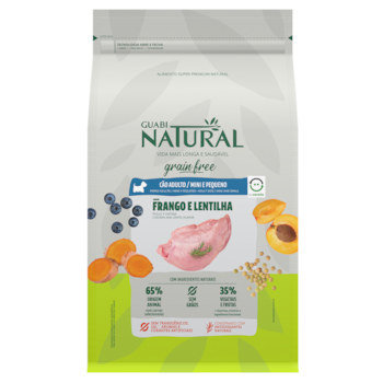 Ração Guabi Natural Grain Free Cães Adultos Porte Mini e Pequeno 1 kg Sabor Frango e Lentilha - Imagem principal