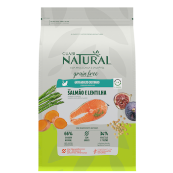 Ração Guabi Natural Grain Free para Gatos Adultos Castrados 1,5 kg Sabor Salmão e Lentilha - Imagem principal