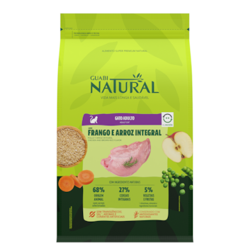 Ração Guabi Natural para Gatos Adultos 1,5 kg Sabor Frango e Arroz Integral - Imagem principal