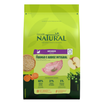 Ração Guabi Natural para Gatos Adultos 7,5 kg Sabor Frango e Arroz Integral - Imagem principal