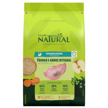 Ração Guabi Natural para Gatos Adultos Castrados 7,5 kg Sabor Frango e Arroz Integral - Imagem principal