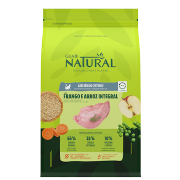 Ração Guabi Natural para Gatos Sênior Castrados 1,5 kg Sabor Frango e Arroz - Imagem principal
