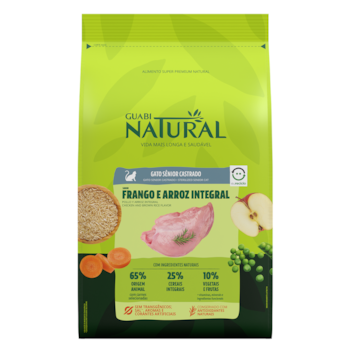 Ração Guabi Natural para Gatos Sênior Castrados 7,5 kg Sabor Frango e Arroz - Imagem principal