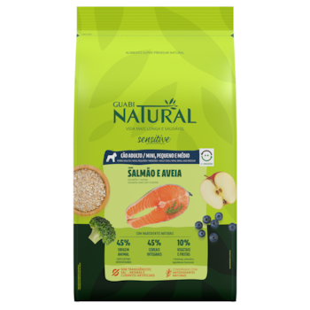Ração Guabi Natural Sensível Cães Adultos Porte Mini, Pequeno e Médio 10,1 kg Sabor Salmão e Aveia - Imagem principal