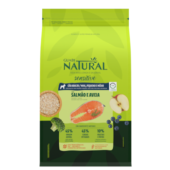 Ração Guabi Natural Sensível Cães Adultos Porte Mini, Pequeno e Médio 2,5 kg Sabor Salmão e Aveia - Imagem principal