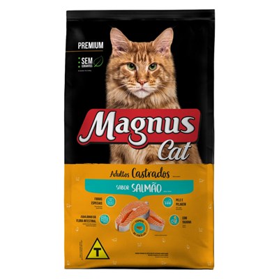 Ração Magnus Cat Premium Gatos Adultos Castrados 10,1 kg Sabor Salmão