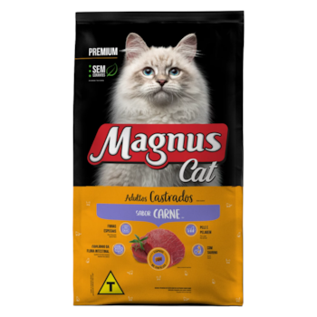 Ração Magnus Cat Premium Gatos Adultos Castrados 1kg Sabor Carne - Imagem principal