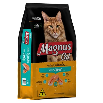 Ração Magnus Cat Premium Gatos Adultos Castrados 1kg Sabor Salmão