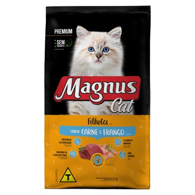 Ração Magnus Cat Premium Gatos Filhotes 10,1kg Sabor Carne e Frango