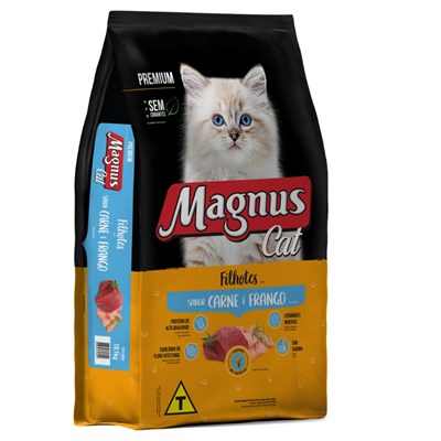 Ração Magnus Cat Premium Gatos Filhotes 1kg Sabor Carne e Frango