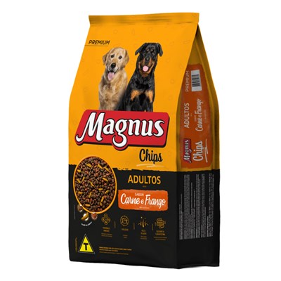 Ração Magnus Premium Chips para Cães Adultos sabor Carne e Frango 20 kg