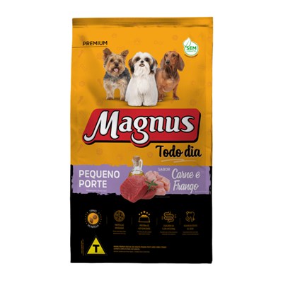 Ração Magnus Premium Todo Dia Cães Adultos Pequeno Porte Sabor Carne e Frango 15 kg