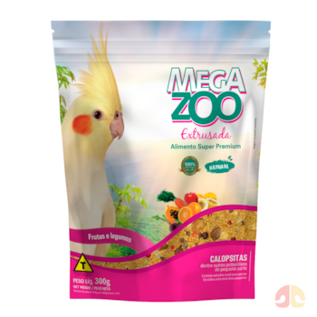 Ração Megazoo Extrusada para Calopsitas Frutas e Legumes 300g - Imagem principal