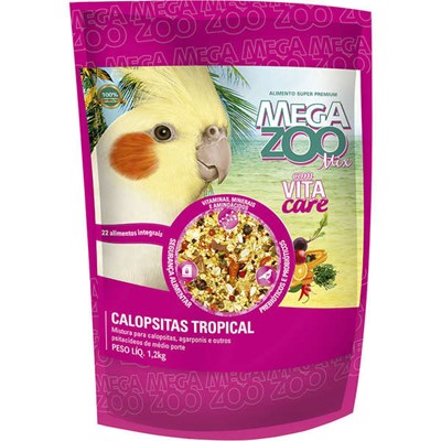 Ração Megazoo Mix Tropical para Calopsitas 1,2 kg