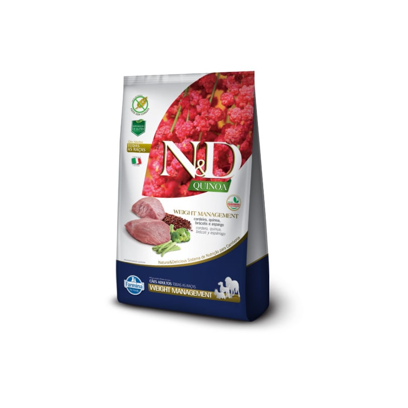 Ração ND Quinoa para Cães Adultos Weight Management Cordeiro 2,5 kg ...