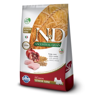 Ração N&D Ancestral Grain para cachorro sênior mini frango e romã 2,5kg