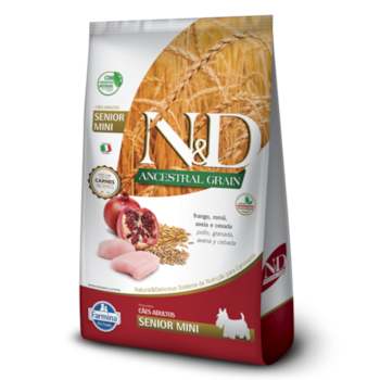 Ração N&D Ancestral Grain para cachorro sênior mini frango e romã 800gr - Imagem principal