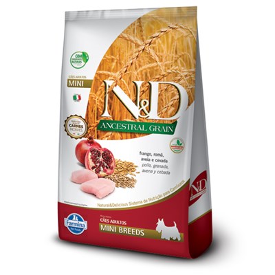 Produto Ração N&D Ancestral Grain para cachorros adultos mini breeds frango e romã 10,1kg