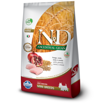 Ração N&D Ancestral Grain para cachorros adultos mini breeds frango e romã 800gr - Imagem principal