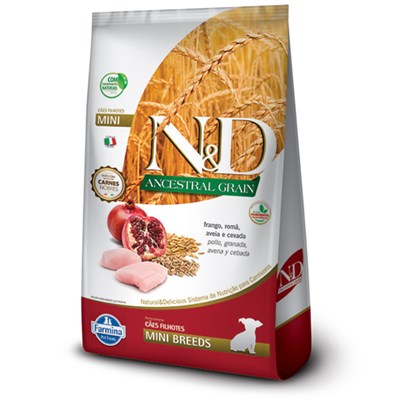 Produto Ração N&D Ancestral Grain para cachorros filhotes mini breeds frango e romã 800gr