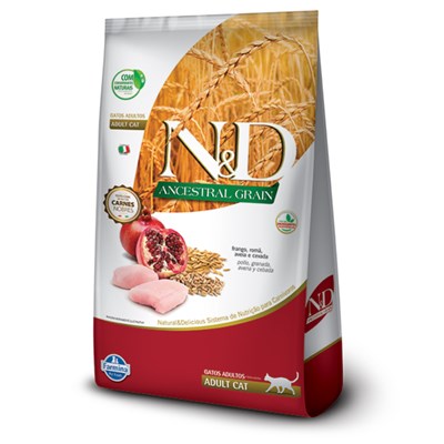 Ração N&D Ancestral Grain para gatos adultos frango e romã 1,5kg