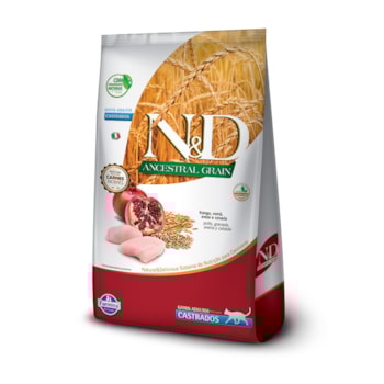 Ração N&D Ancestral Grain Para Gatos Castrados Sabor Frango e Romã 7,5kg - Imagem principal