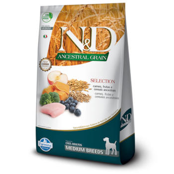 Ração N&D Ancestral Grain Selection para cachorros adultos medium breeds 15,0kg - Imagem principal