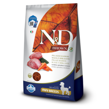Ração N&D Brown Pelagem Marrom 2 kg para Cães Adultos Mini Breeds Sabor Cordeiro, Spirulina e Cenoura - Imagem principal