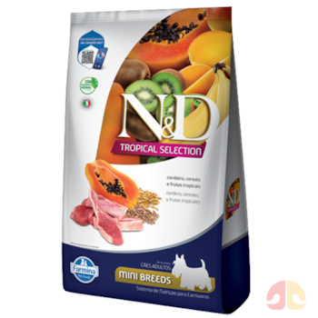 Ração N&D Farmina Tropical Selection para Cães Adultos de Porte Mini e Pequeno 2 kg Sabor Cordeiro, Cereais e Frutas Tropicais - Imagem principal