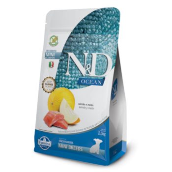 Ração N&D Ocean para Cães Filhotes Mini Breeds 800gr Sabor Salmão e Melão - Imagem principal
