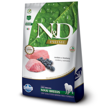 Ração N&D Prime para cachorros adultos maxi breeds cordeiro e blueberry 10,1kg - Imagem principal
