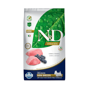 Ração N&D Prime para cachorros adultos mini breeds cordeiro e blueberry 2,5kg - Imagem principal