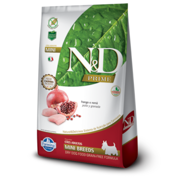 Ração N&D Prime para cachorros adultos mini breeds frango e romã 10,1kg - Imagem principal